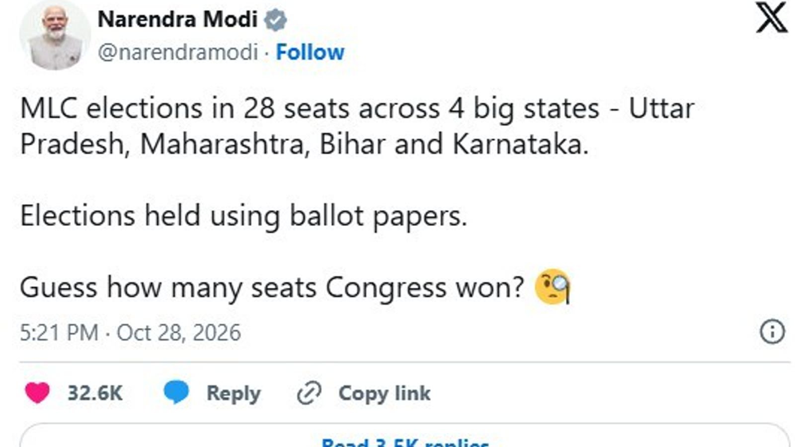 Congress loses all four Karnataka MLC seats as counting continues in UP, Bihar